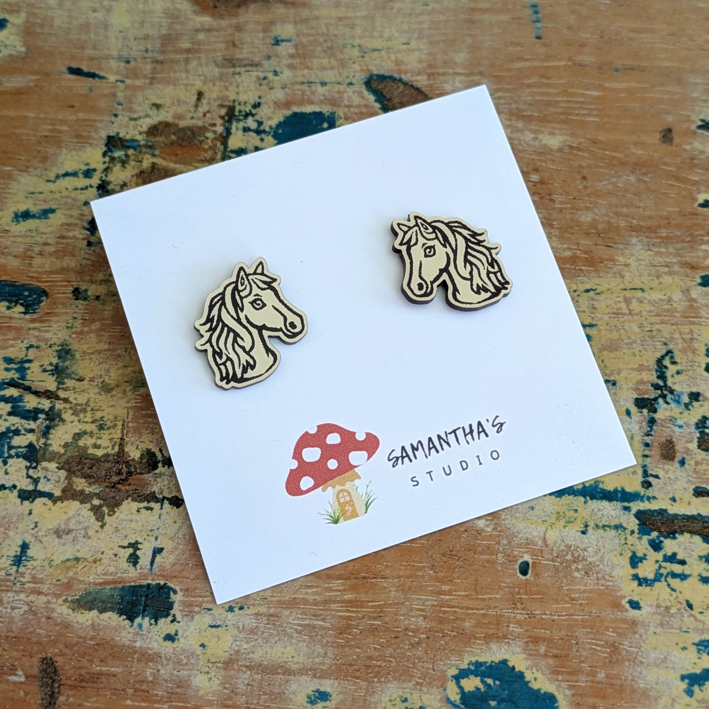 Horse Acrylic Stud Earrings