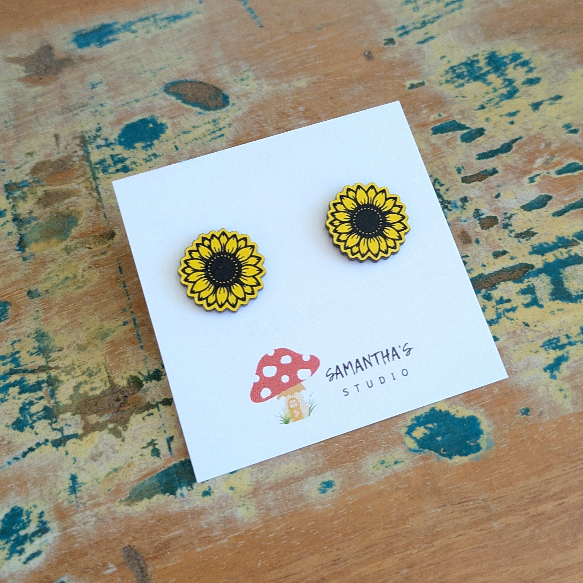 Sunflower Acrylic Stud Earrings