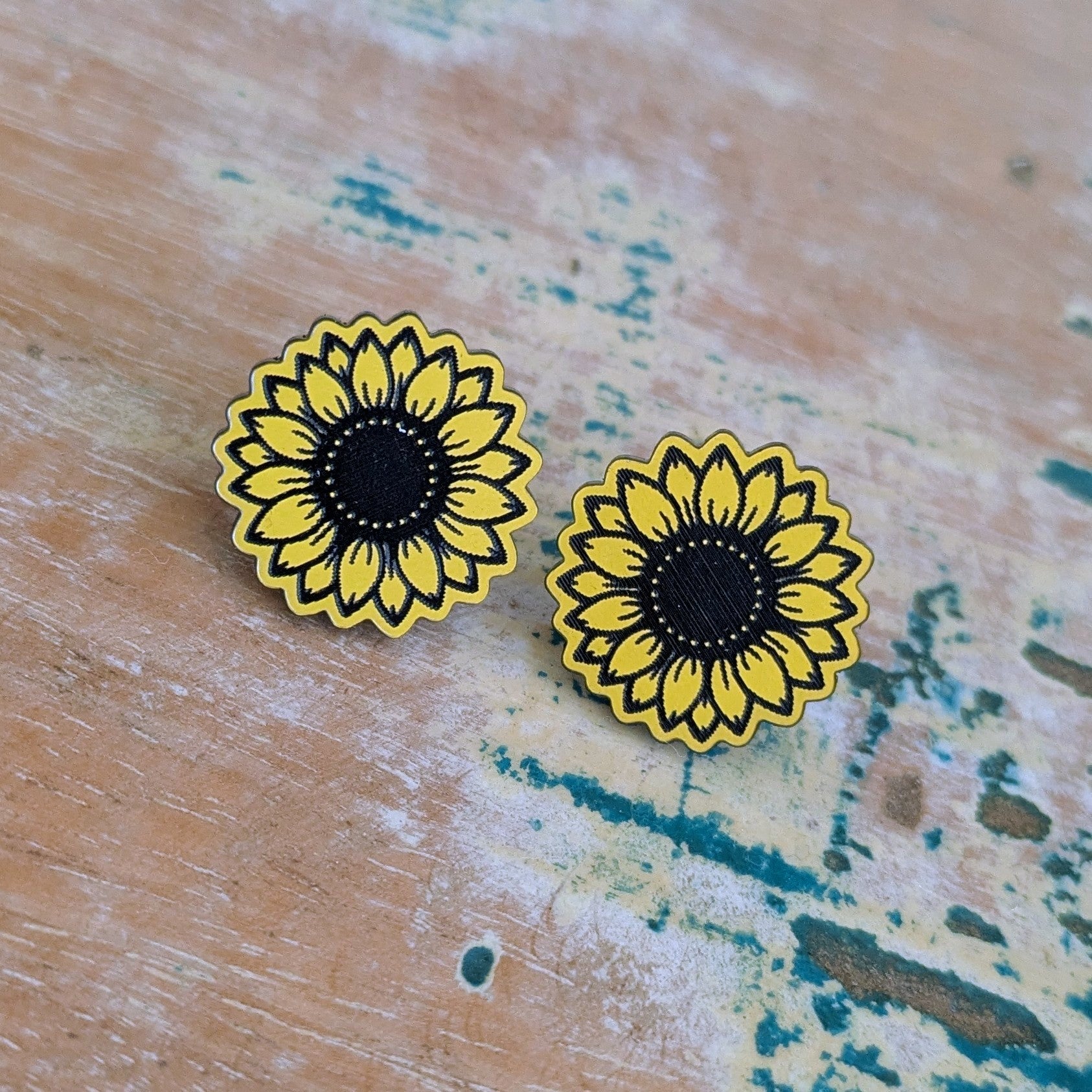 Sunflower Acrylic Stud Earrings