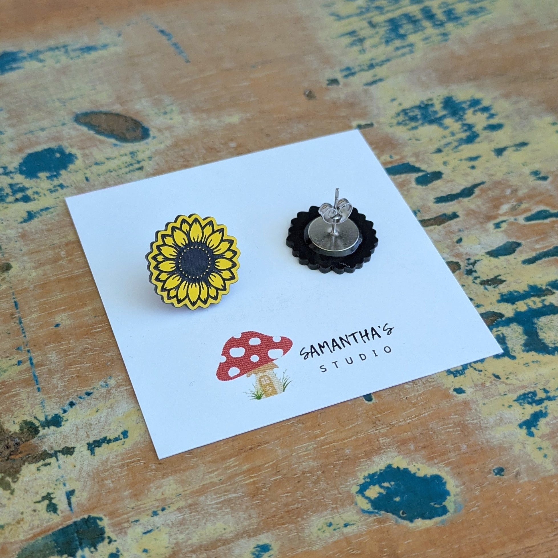 Sunflower Acrylic Stud Earrings