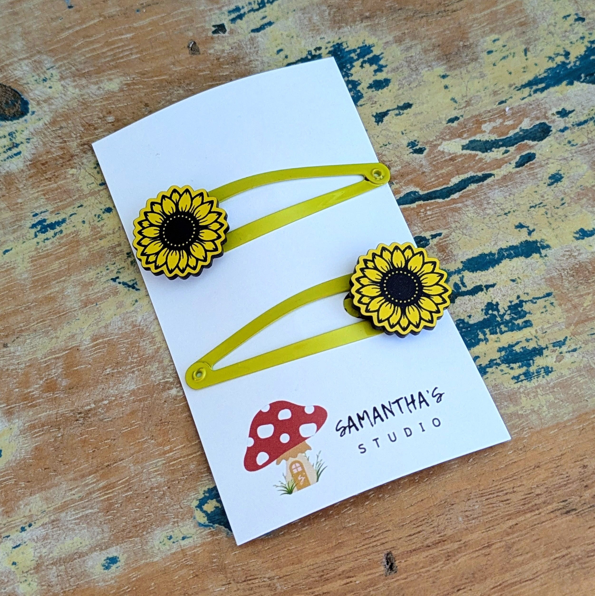 Sunflower Hair Clips