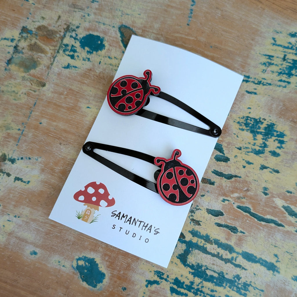 Ladybug Hair Clips