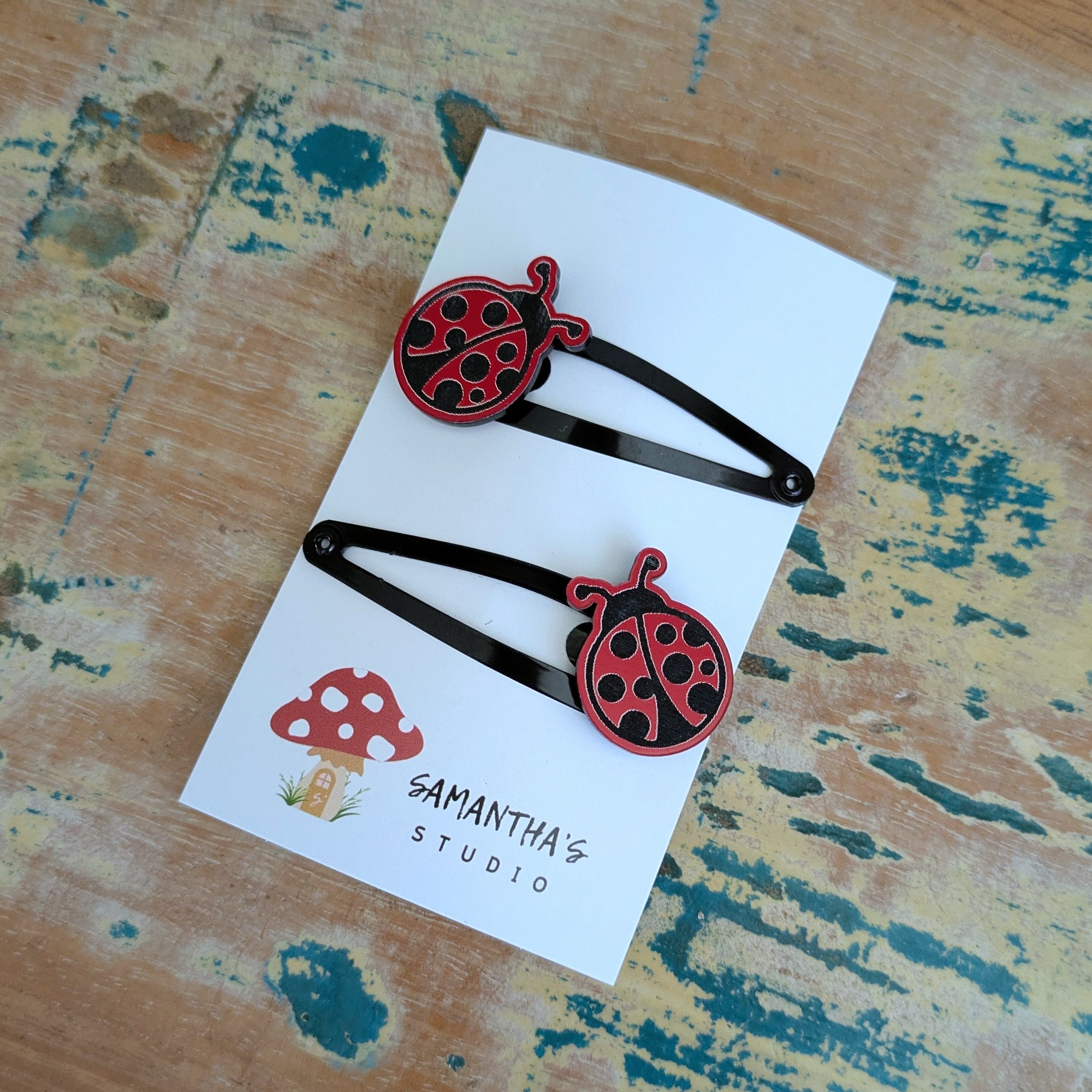 Ladybug Hair Clips
