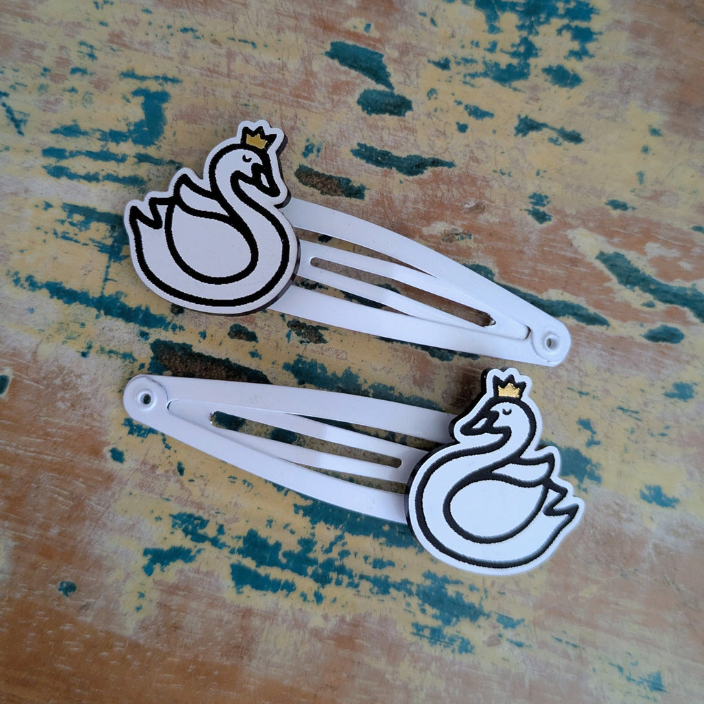 Swan Hair Clips