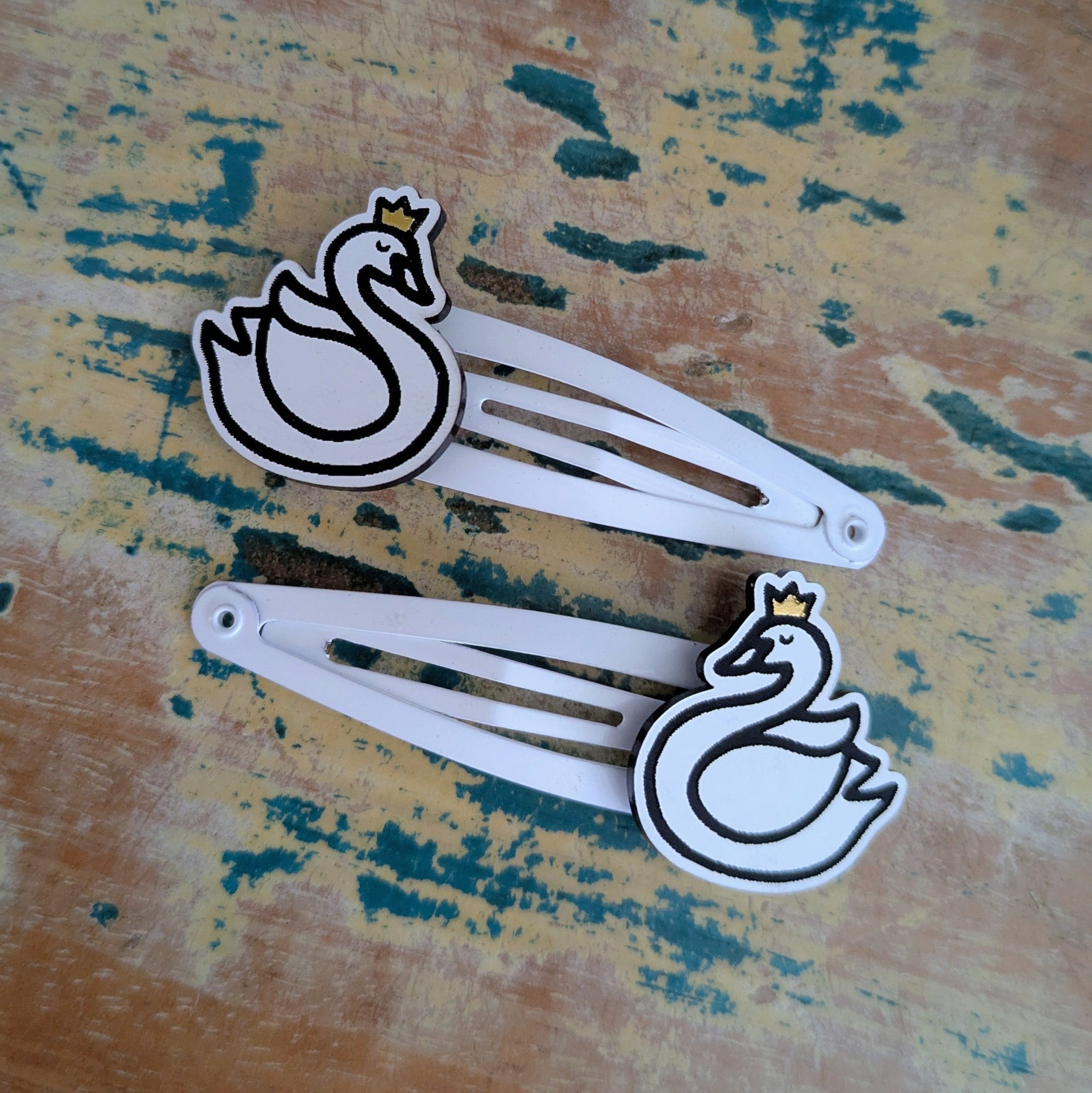 Swan Hair Clips