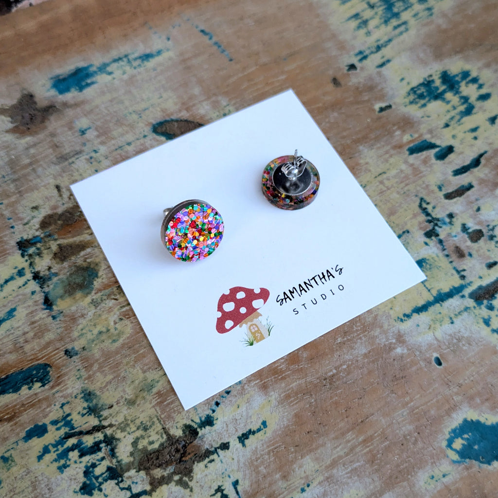 Confetti Acrylic Stud Earrings
