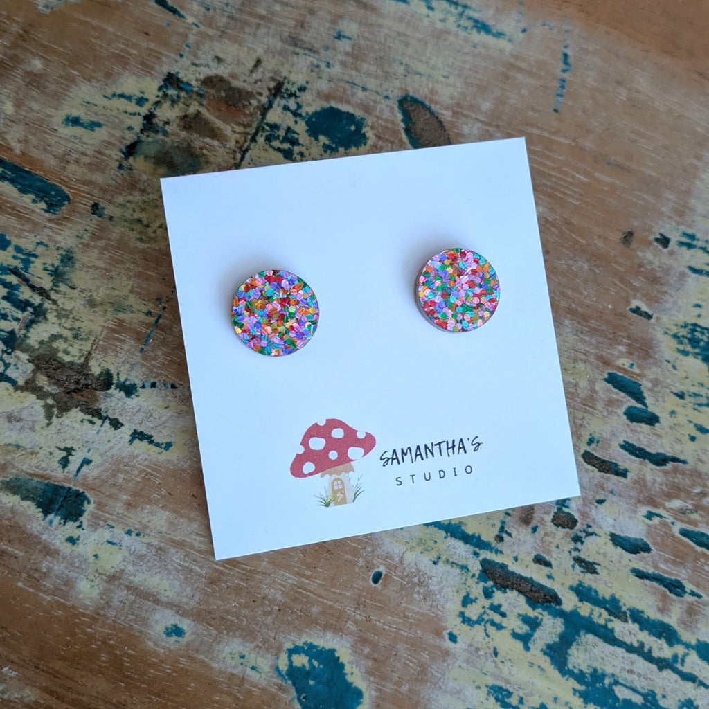 Confetti Acrylic Stud Earrings