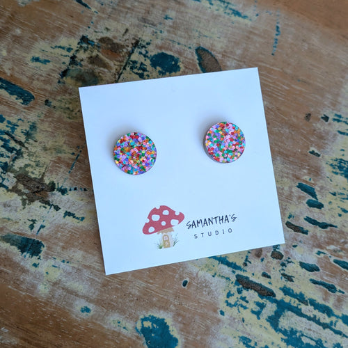 Confetti Acrylic Stud Earrings