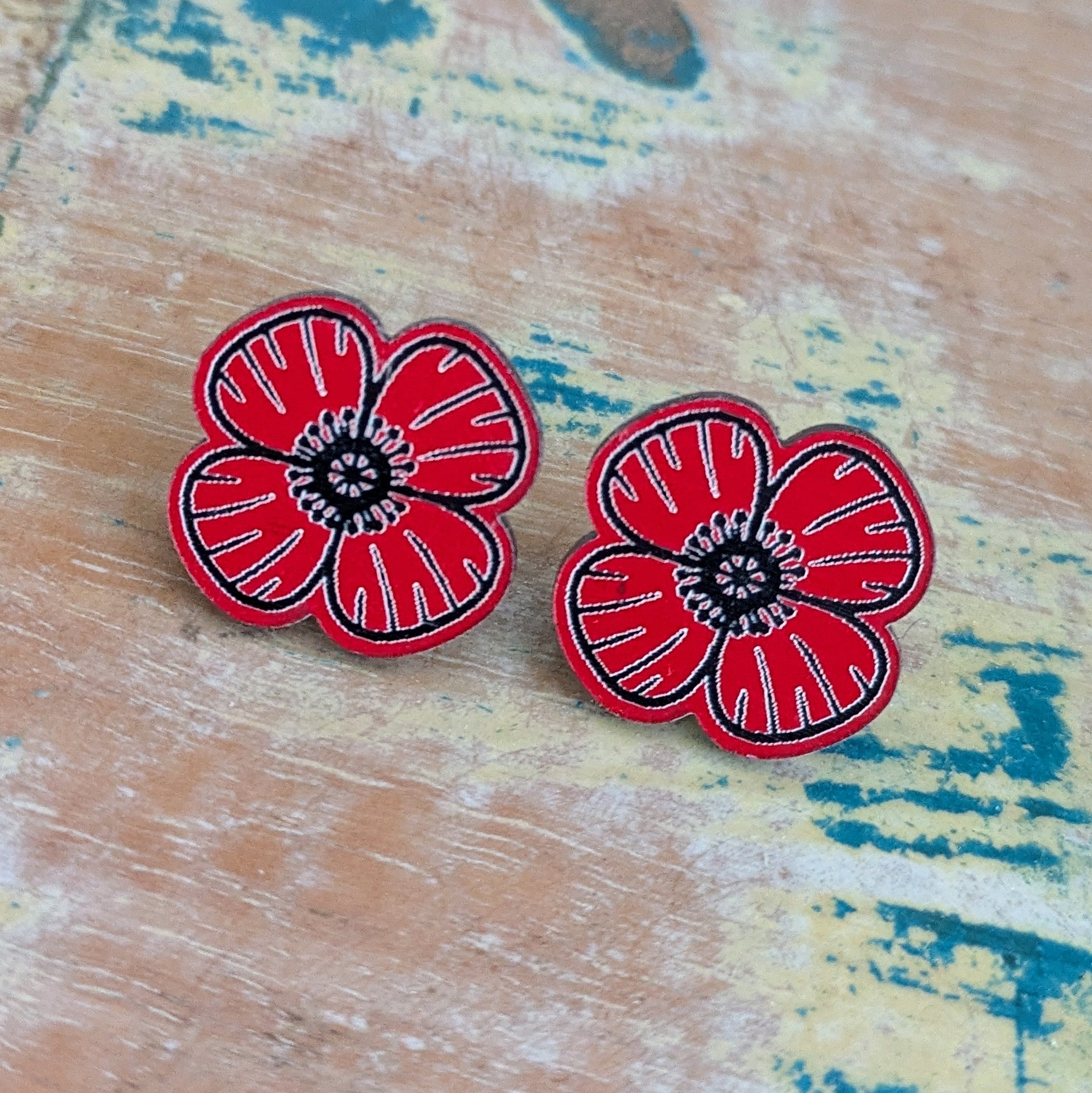 Poppy Acrylic Stud Earrings