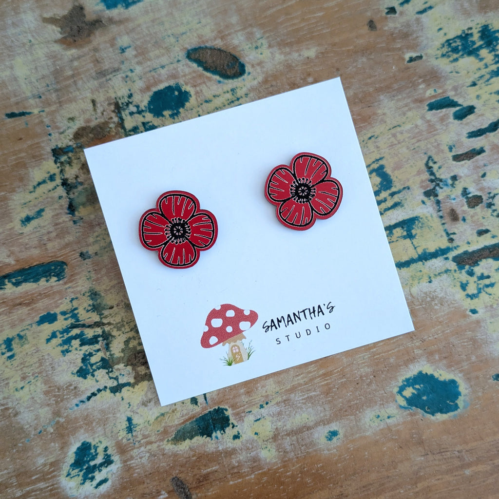 Poppy Acrylic Stud Earrings