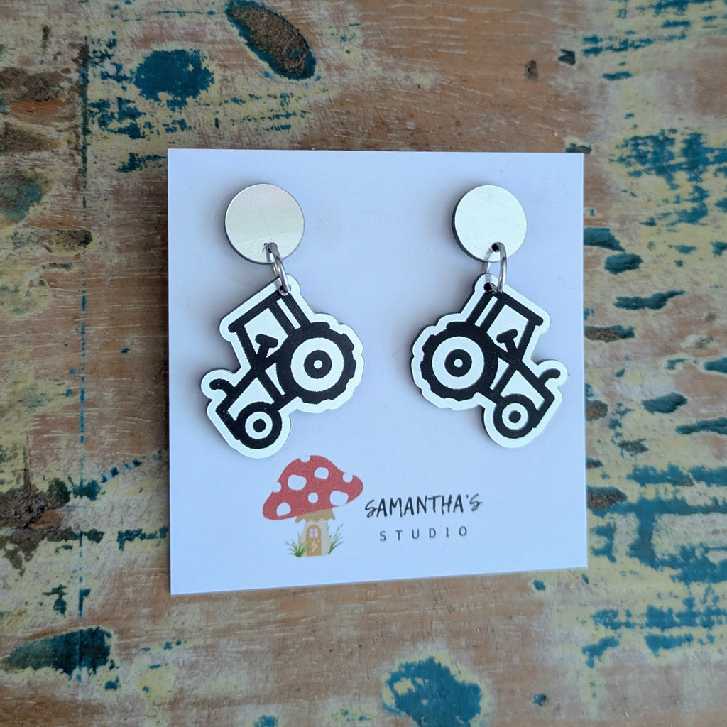 Tractor Dangle Earrings, Country farming earrings, Country & Western