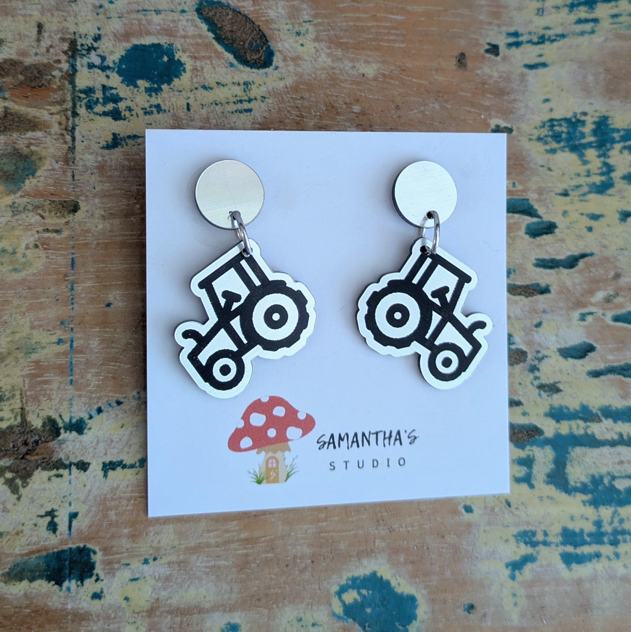 Tractor Dangle Earrings, Country farming earrings, Country & Western