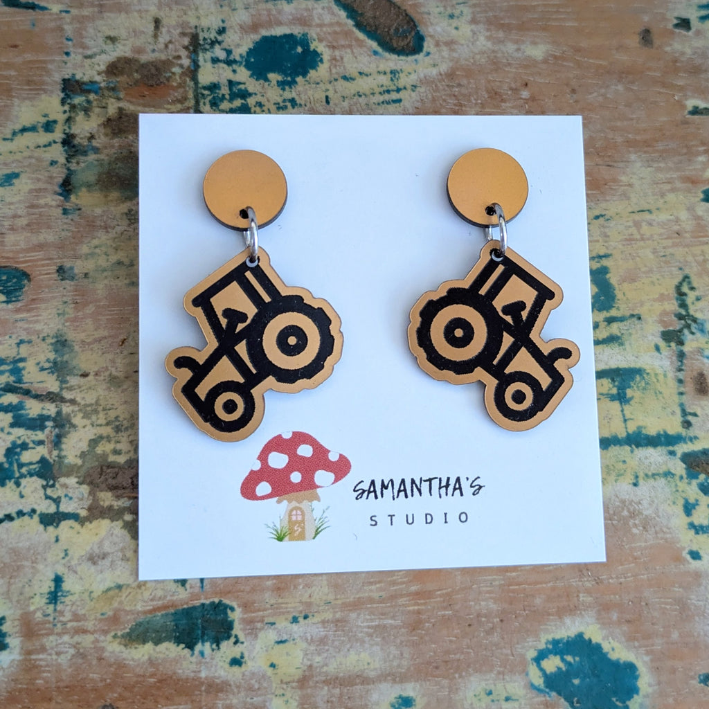 Tractor Dangle Earrings, Country farming earrings, Country & Western