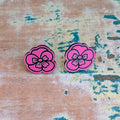 Pansy Acrylic Stud Earrings