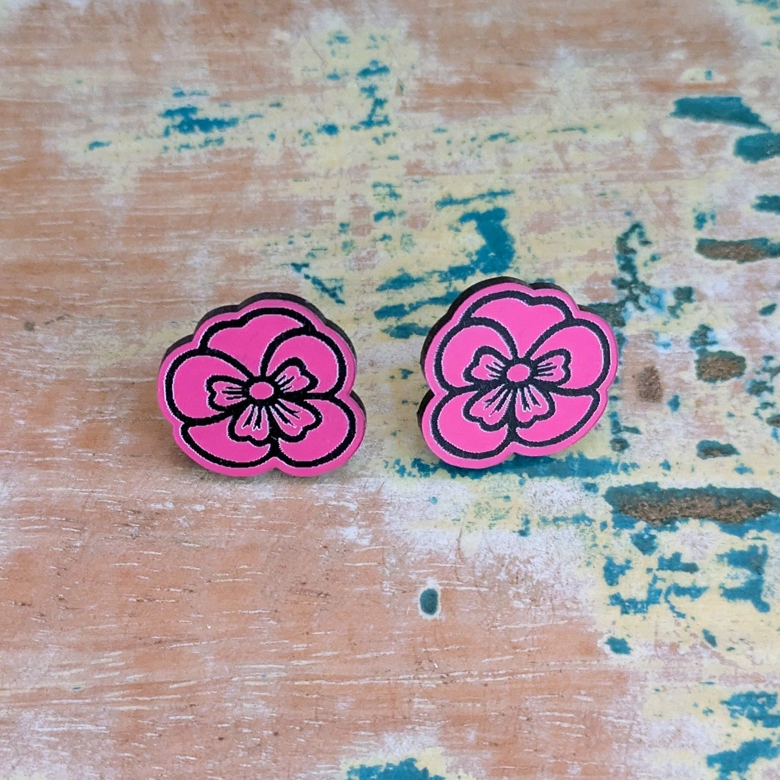 Pansy Acrylic Stud Earrings