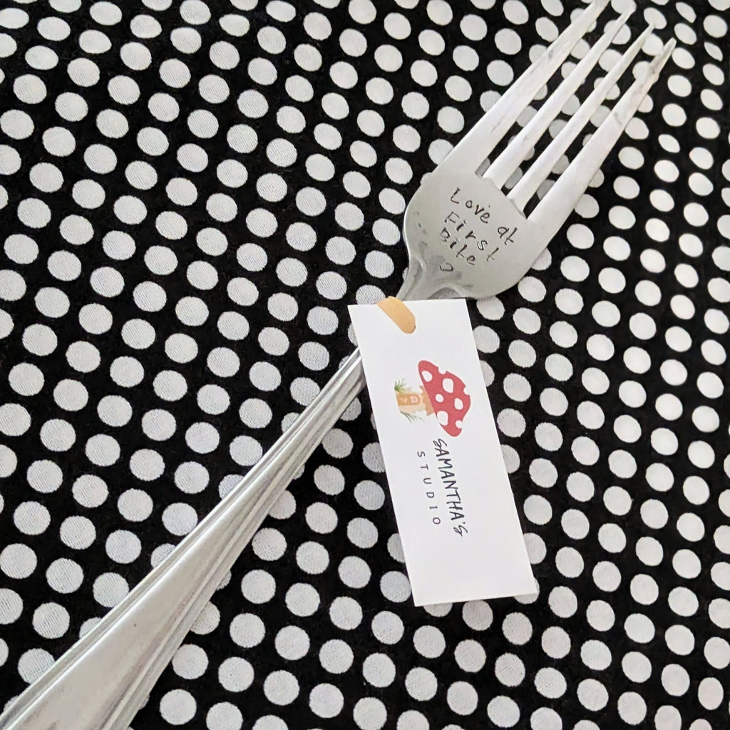 Love at First Bite- Quote Cutlery (Fork)