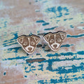 Jack Russell Face Dog wooden stud earrings