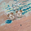 Schnauzer Face Dog wooden stud earrings