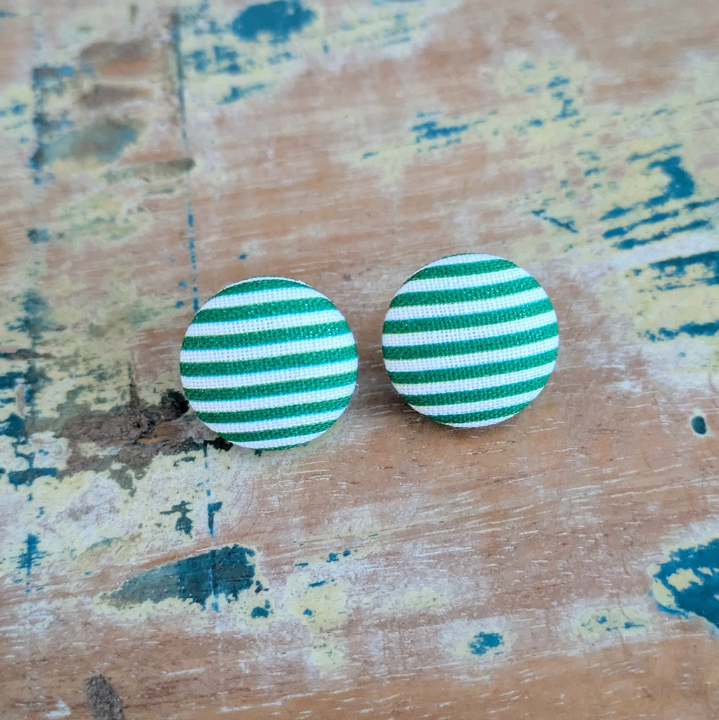 Green Pin Strip Earrings