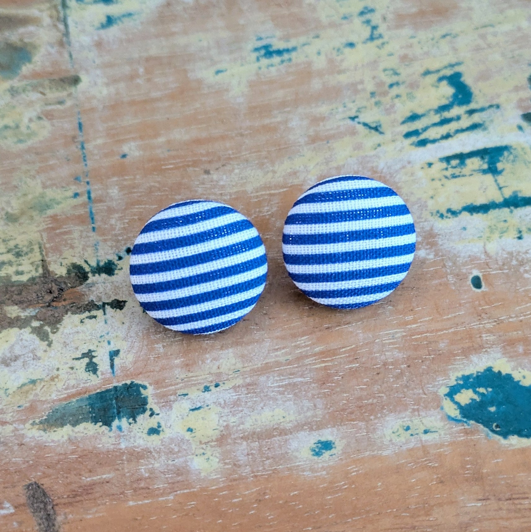 Blue Pin Strip Earrings