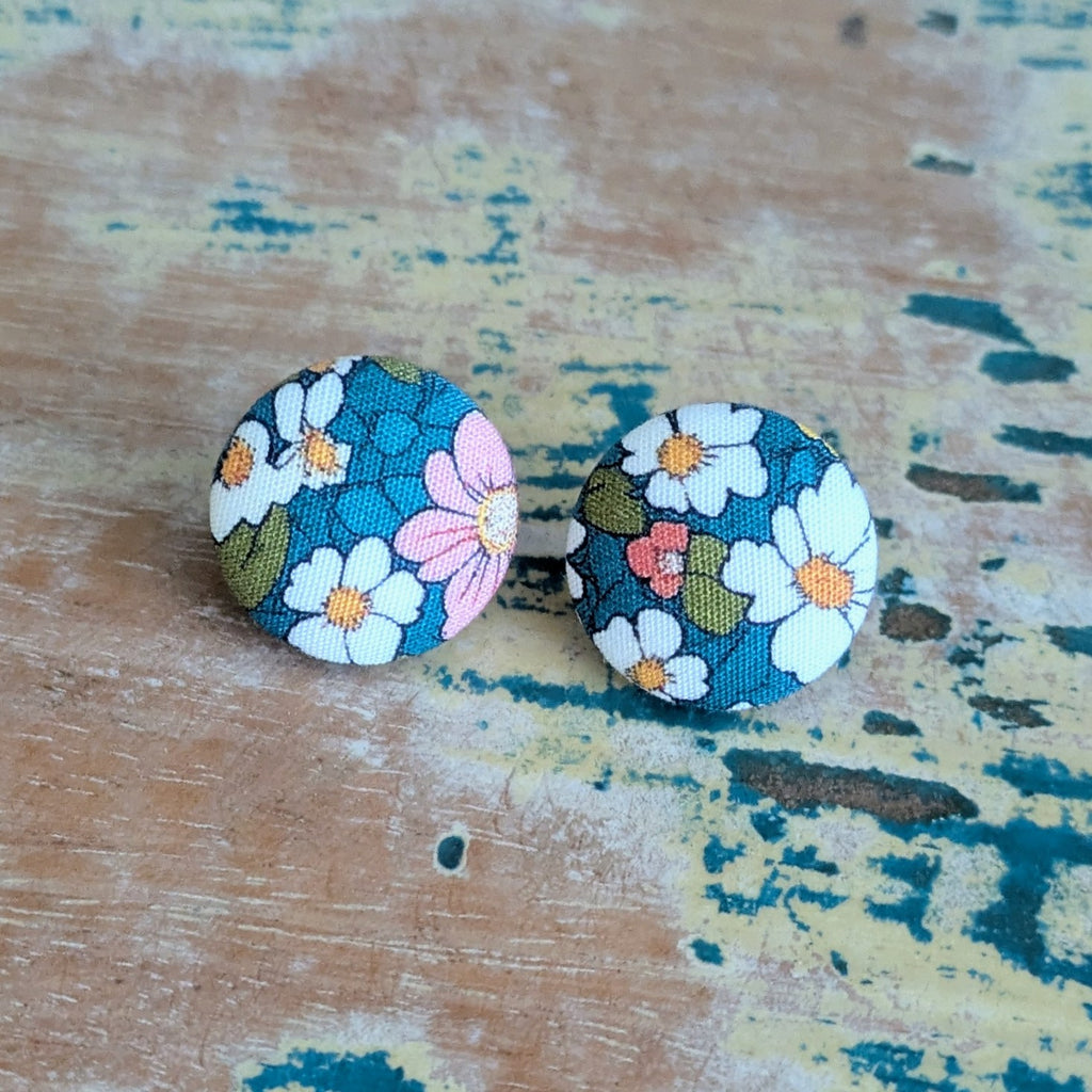 Green Floral Earrings