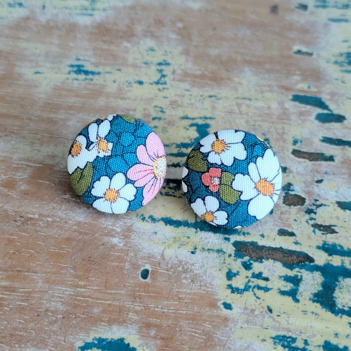 Green Floral Earrings