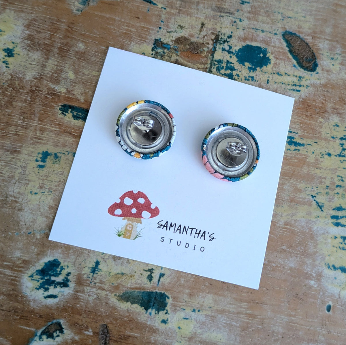Green Floral Earrings