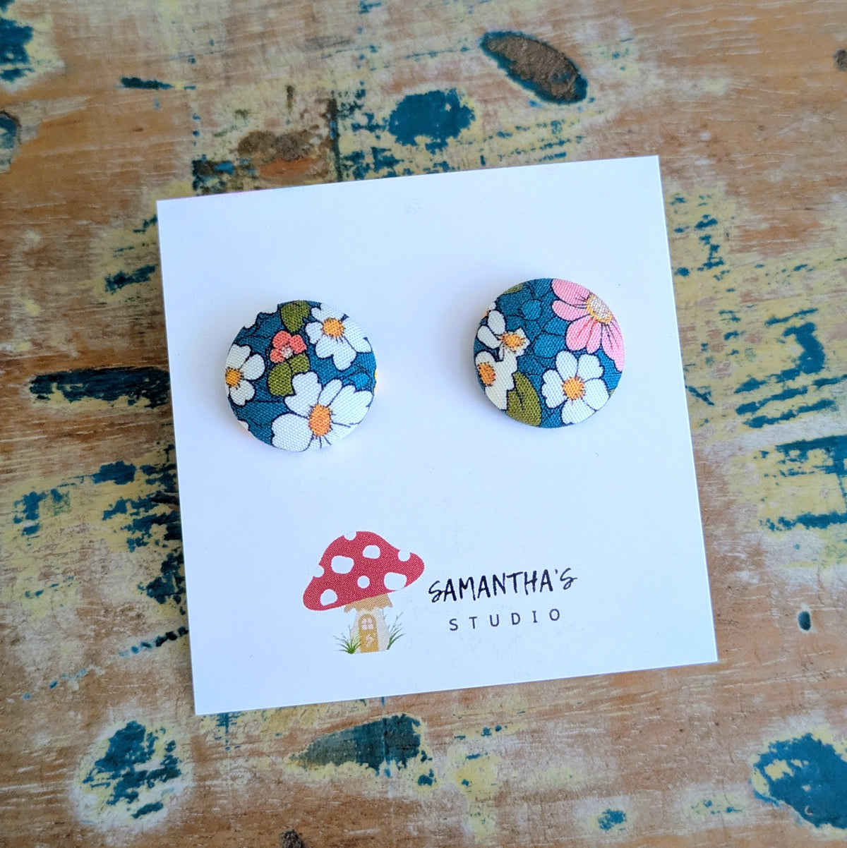 Green Floral Earrings