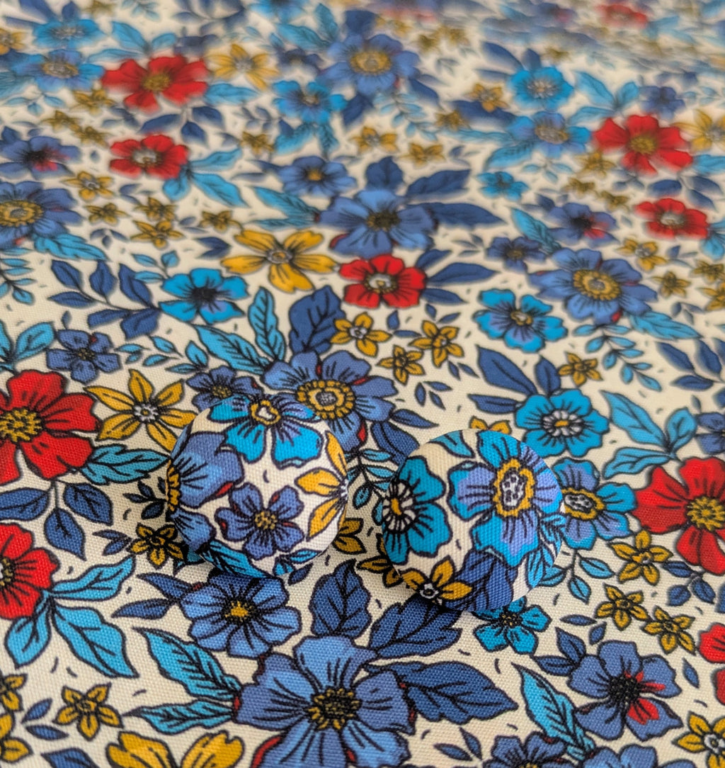 Blue Floral Earrings