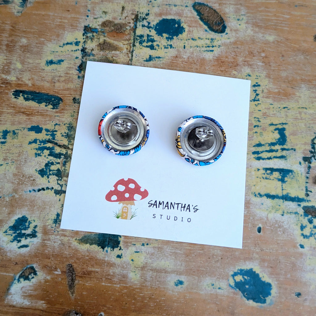 Blue Floral Earrings