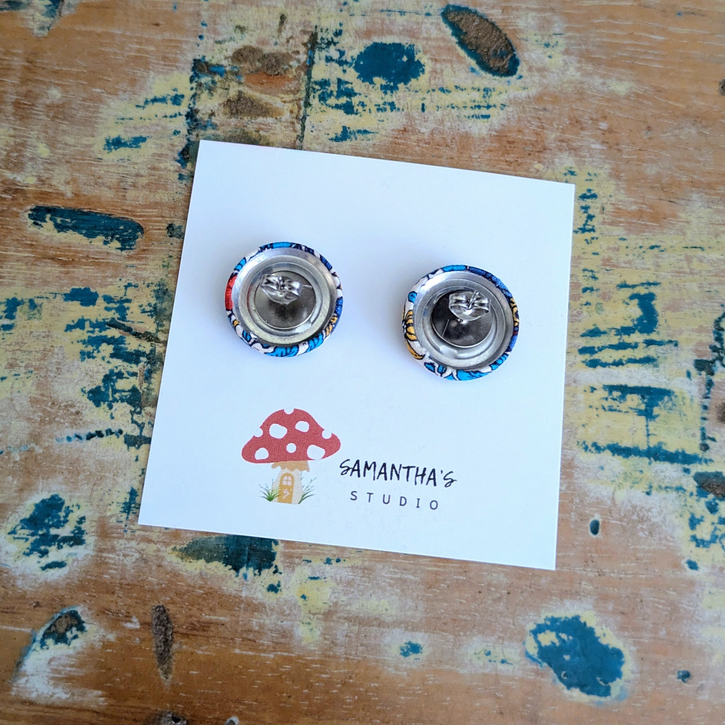 Blue Floral Earrings