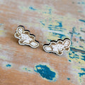 Platypus wooden stud earrings