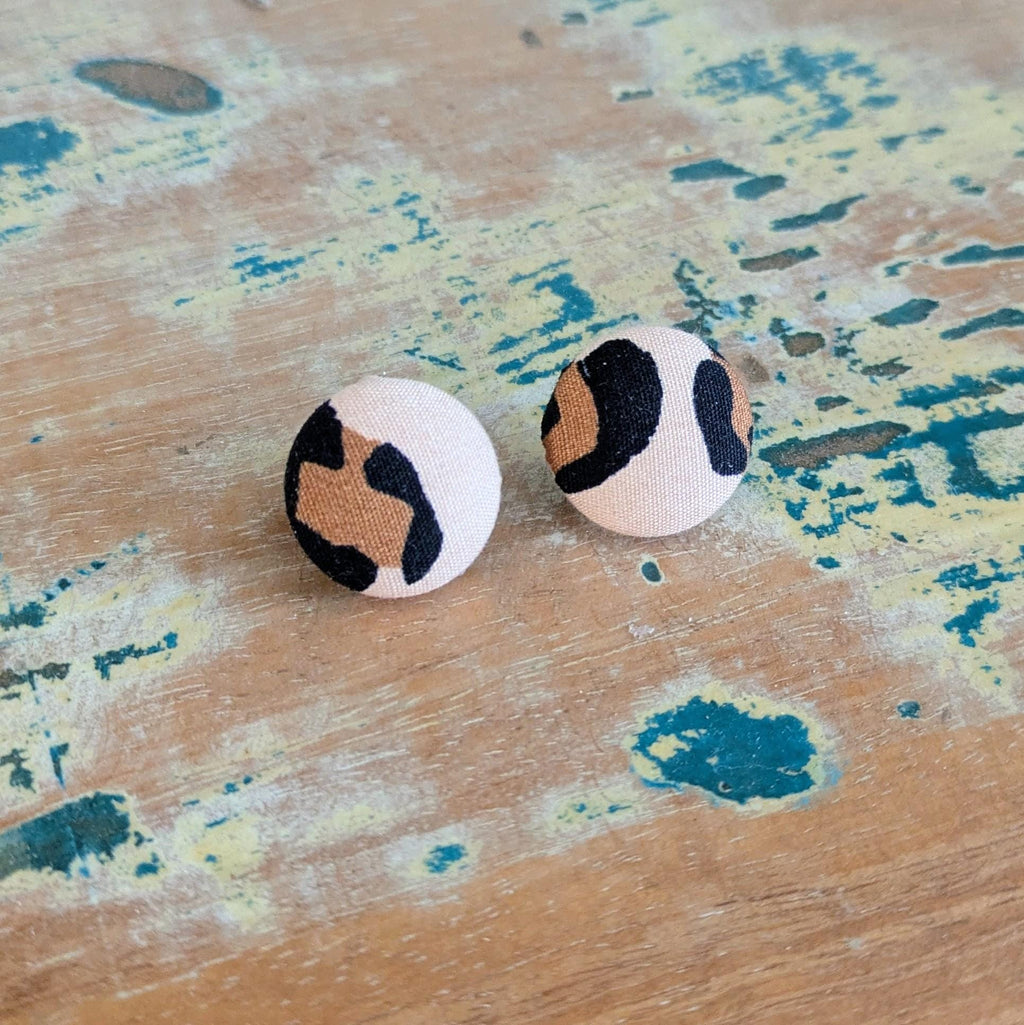 Leopard print Button stud earrings