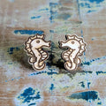 Seahorse Wooden Stud earrings