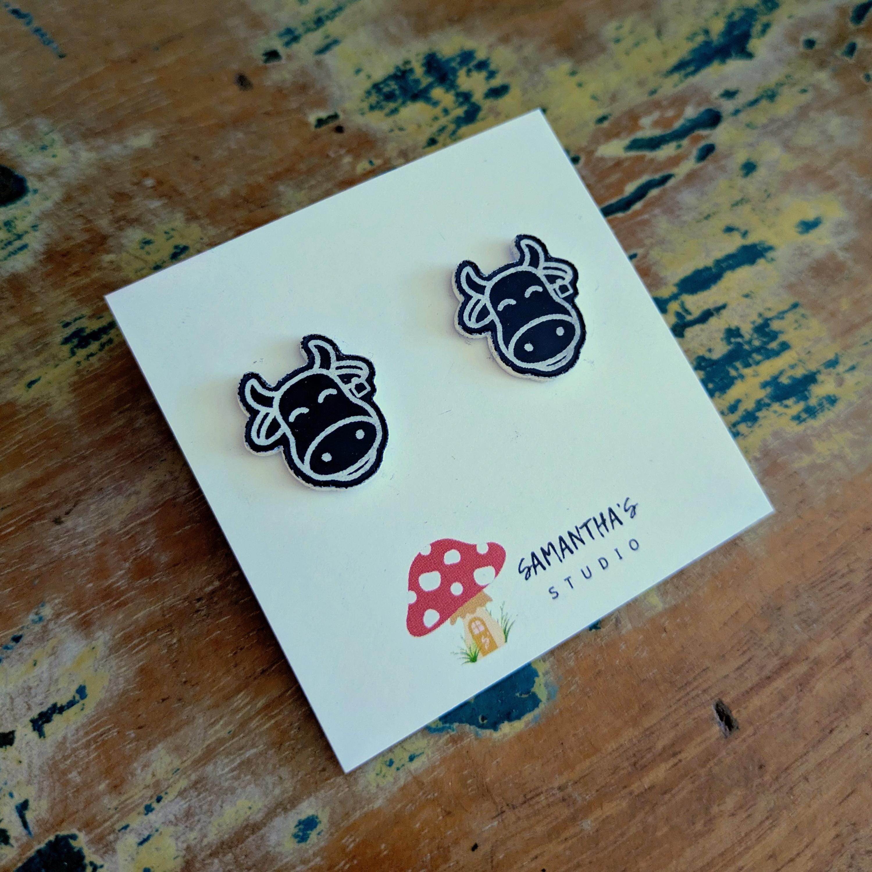 Cow Acrylic Stud earrings