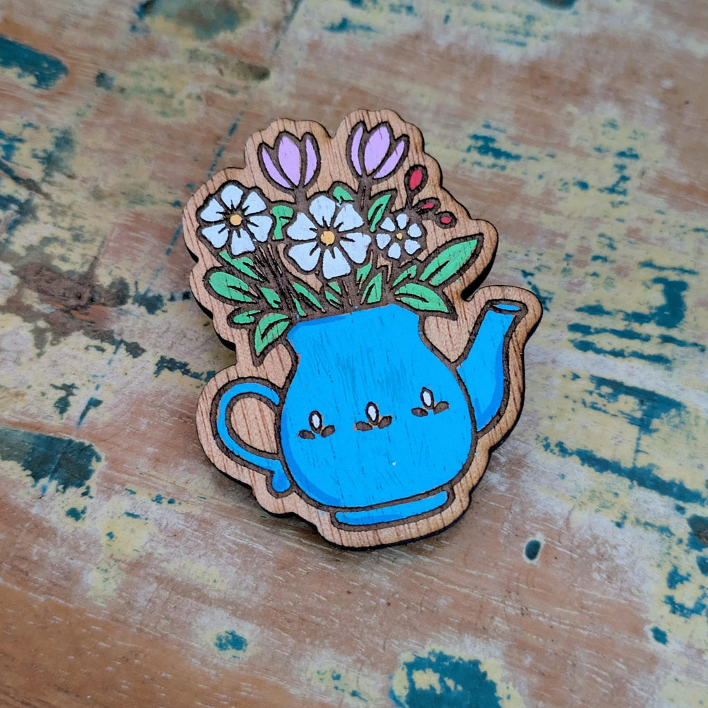 Flower Teapot Brooch
