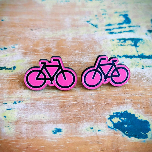 Bike acrylic stud earrings