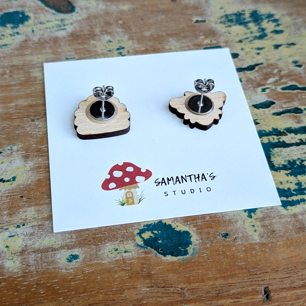 Honey Bee Wooden Stud earrings