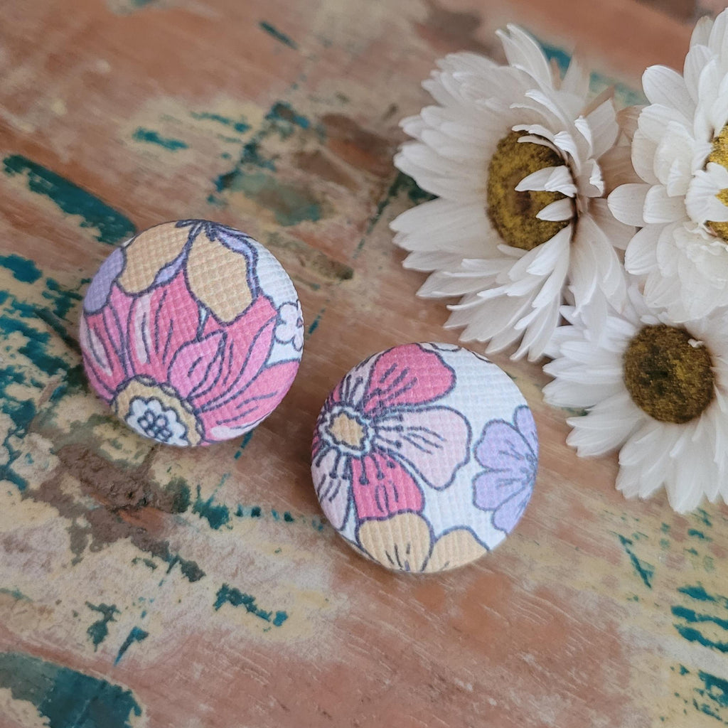 Lots of flowers button stud earrings