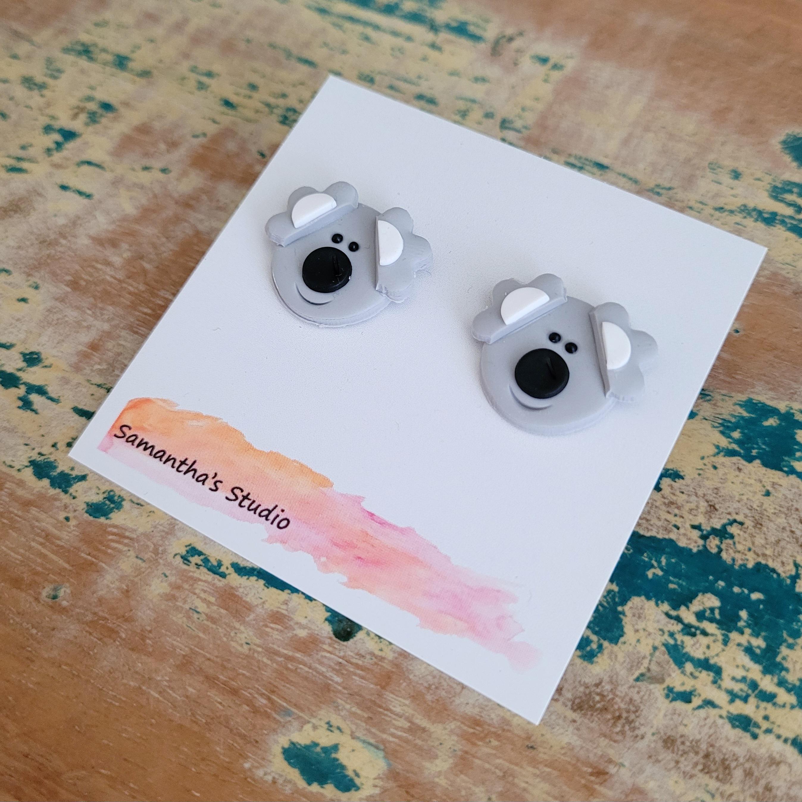 Koala stud earrings, Australian stud earrings