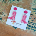 Cowgirl Boot Dangle Earrings, Acrylic Country boot earrings