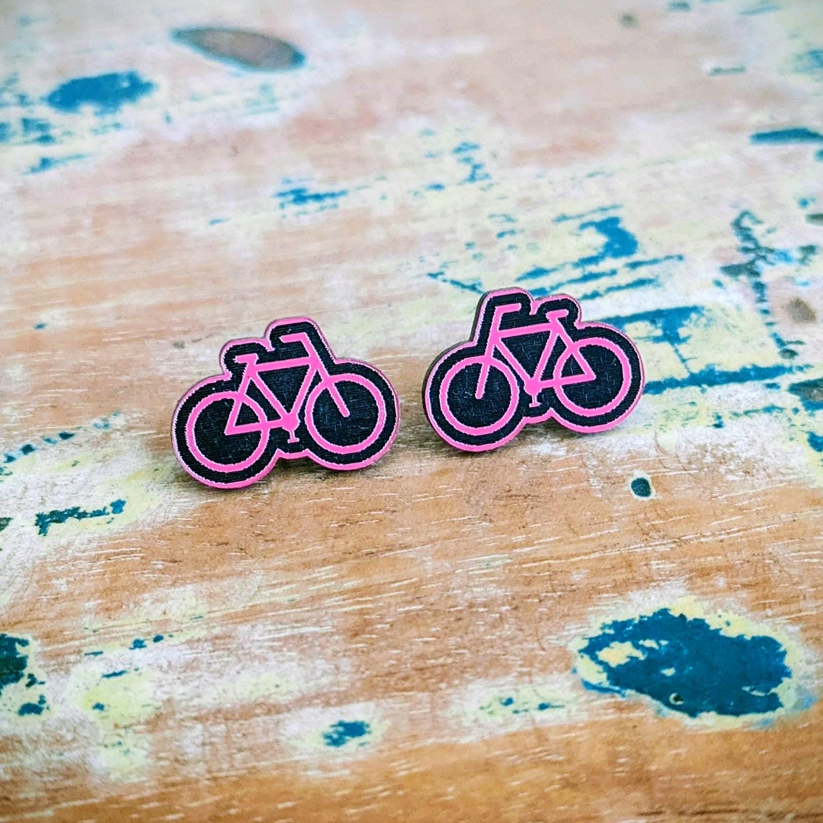 Bike acrylic stud earrings
