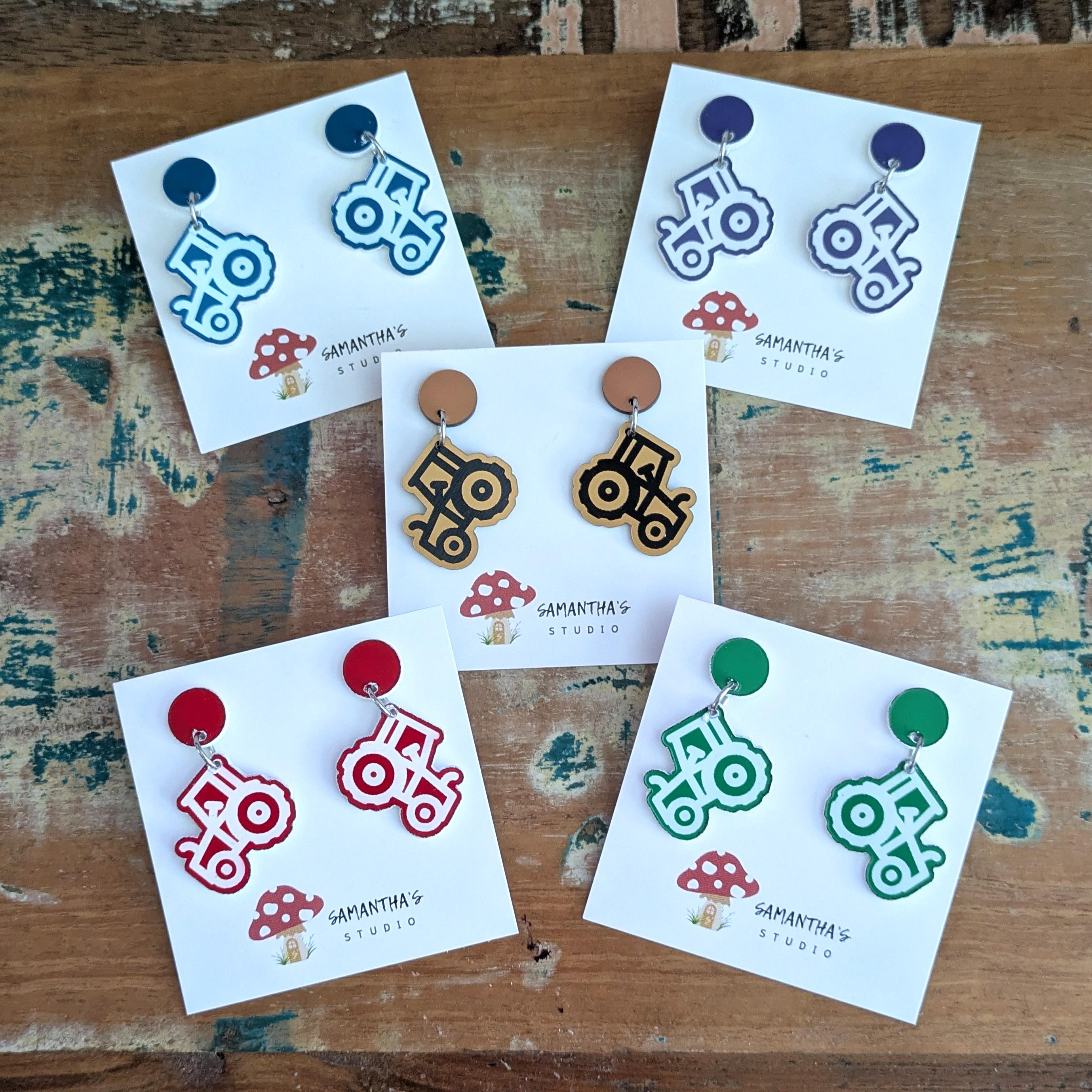 Tractor Dangle Earrings, Country farming earrings, Country & Western