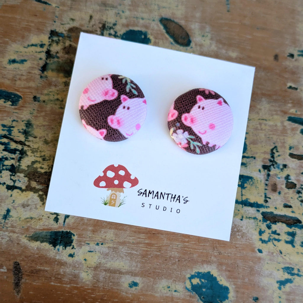 Piggy Button stud earrings