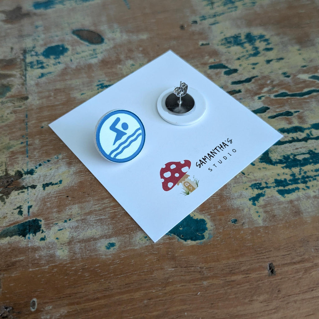 Swimming Acrylic Stud Earrings