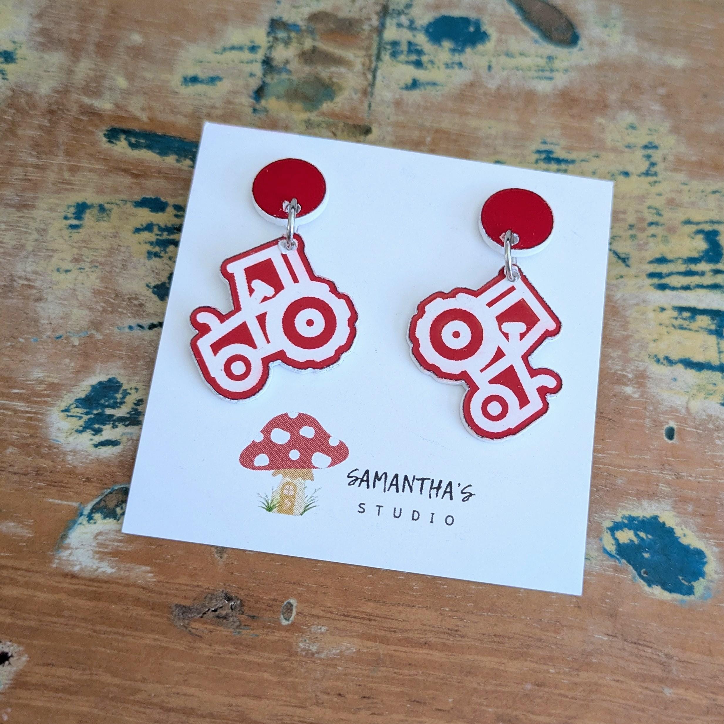 Tractor Dangle Earrings, Country farming earrings, Country & Western