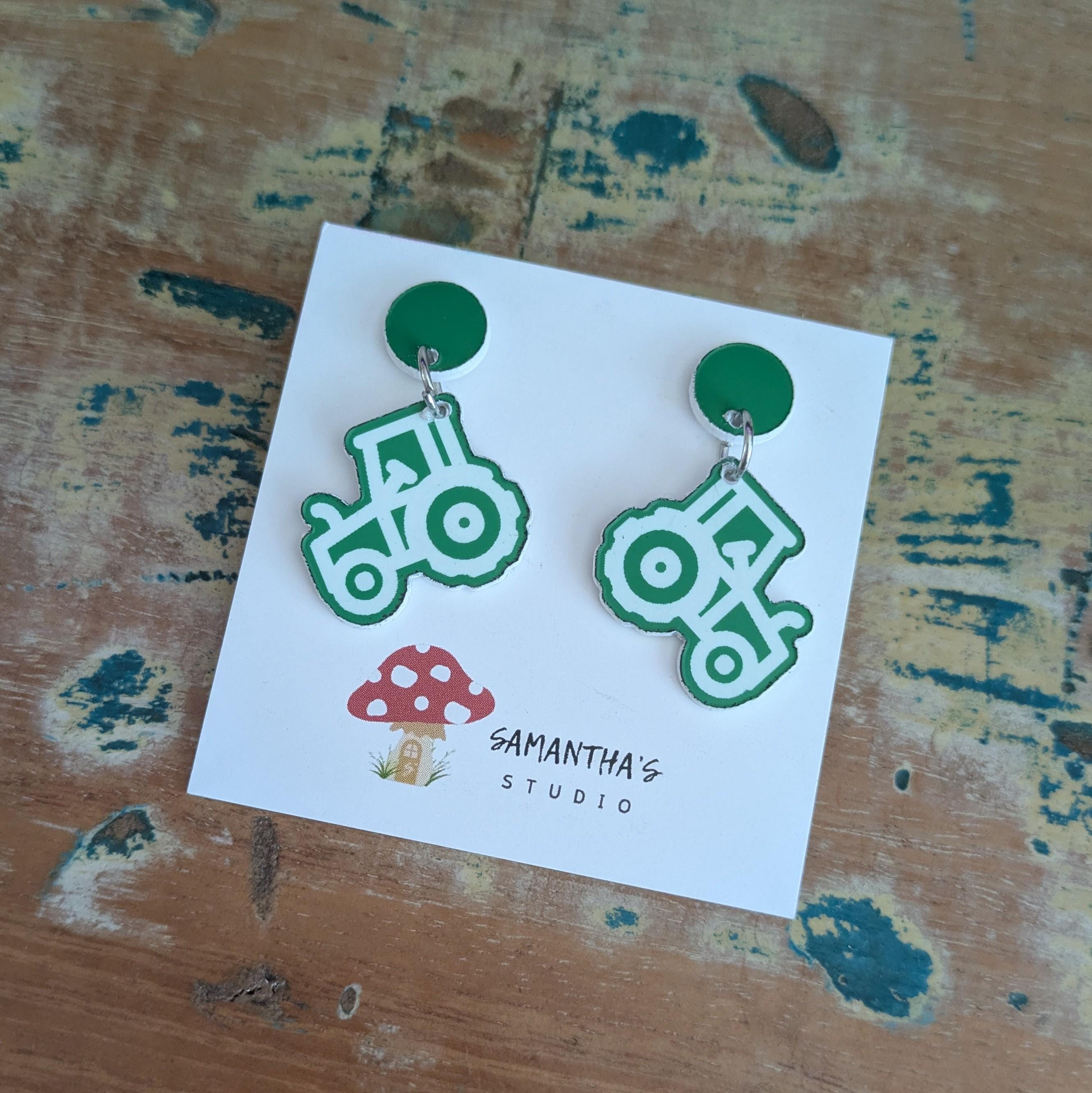 Tractor Dangle Earrings, Country farming earrings, Country & Western