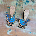 Blue Wren Bird earrings