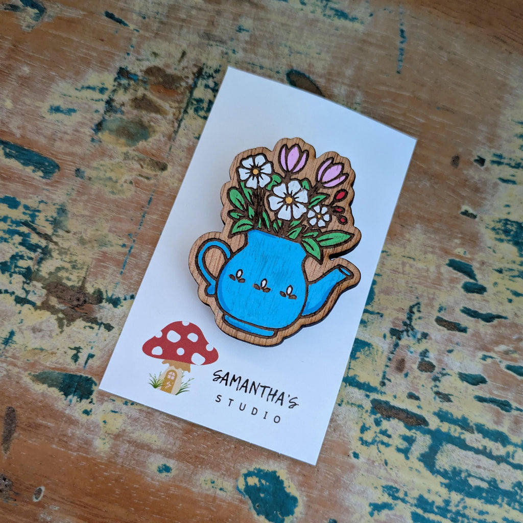 Flower Teapot Brooch