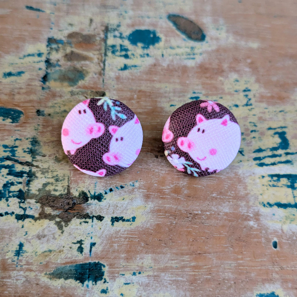 Piggy Button stud earrings